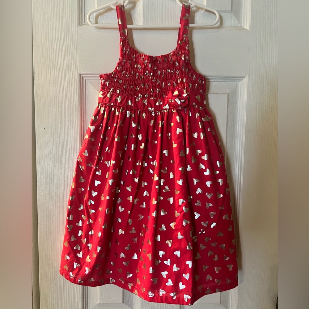 Penelope Mack Size 5 Dress Red with Silver Hearts